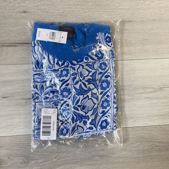 Ann Taylor Mixed Media Sweater XS‎ Blue NWT and in packaging - Picture 3 of 6
